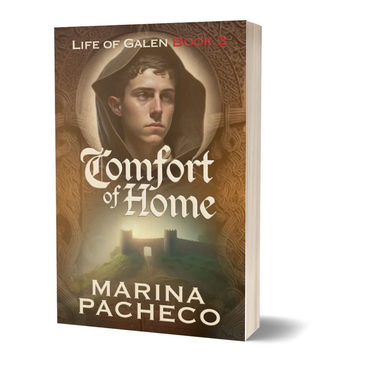 3D Book cover of 'Comfort of Home' by Marina Pacheco on a white background