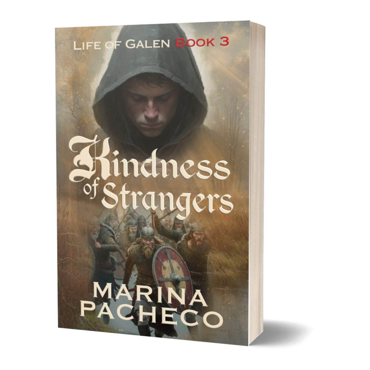 3D Book cover of 'Kindness of Strangers' by Marina Pacheco on a white background