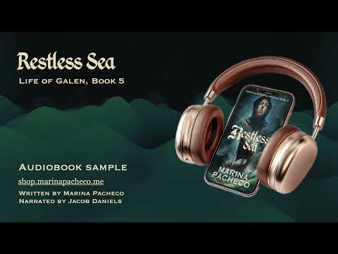Image of a phone with headphones for the short sample of Restless Sea audiobook.