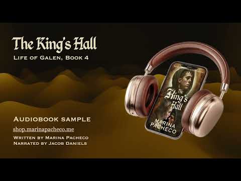 Image of a phone with headphones for the short sample of The King's Hall audiobook.